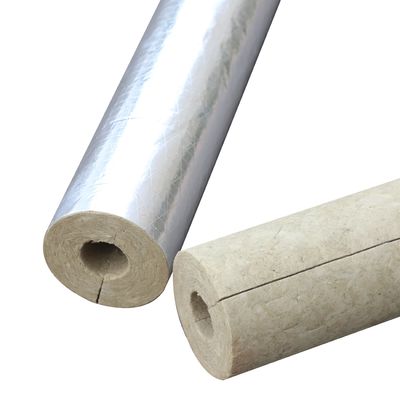 High Temperature Preinsulated Pipe Rockwool Mineral Wool Insulation With Aluminum Foil Facing for HVAC Ductwork Plumbing Pipes